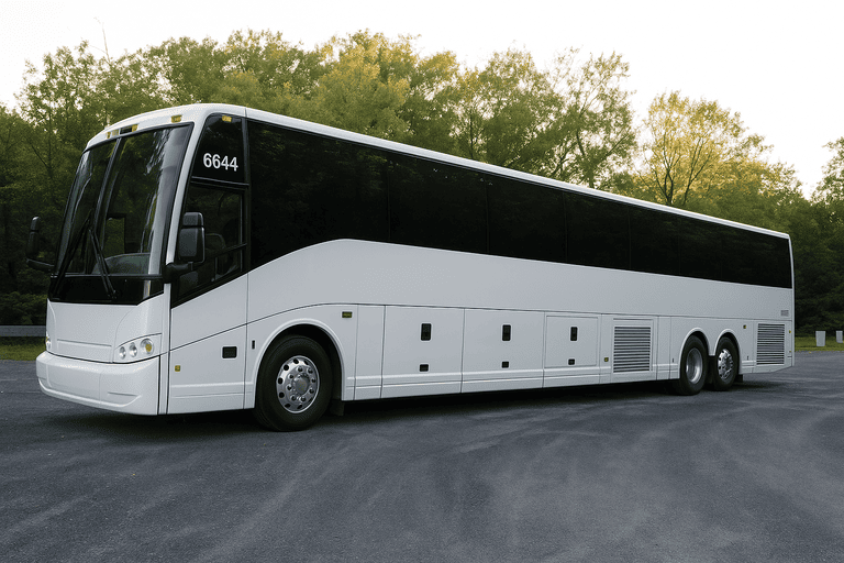 exterior of Davie Minibus Company coach bus