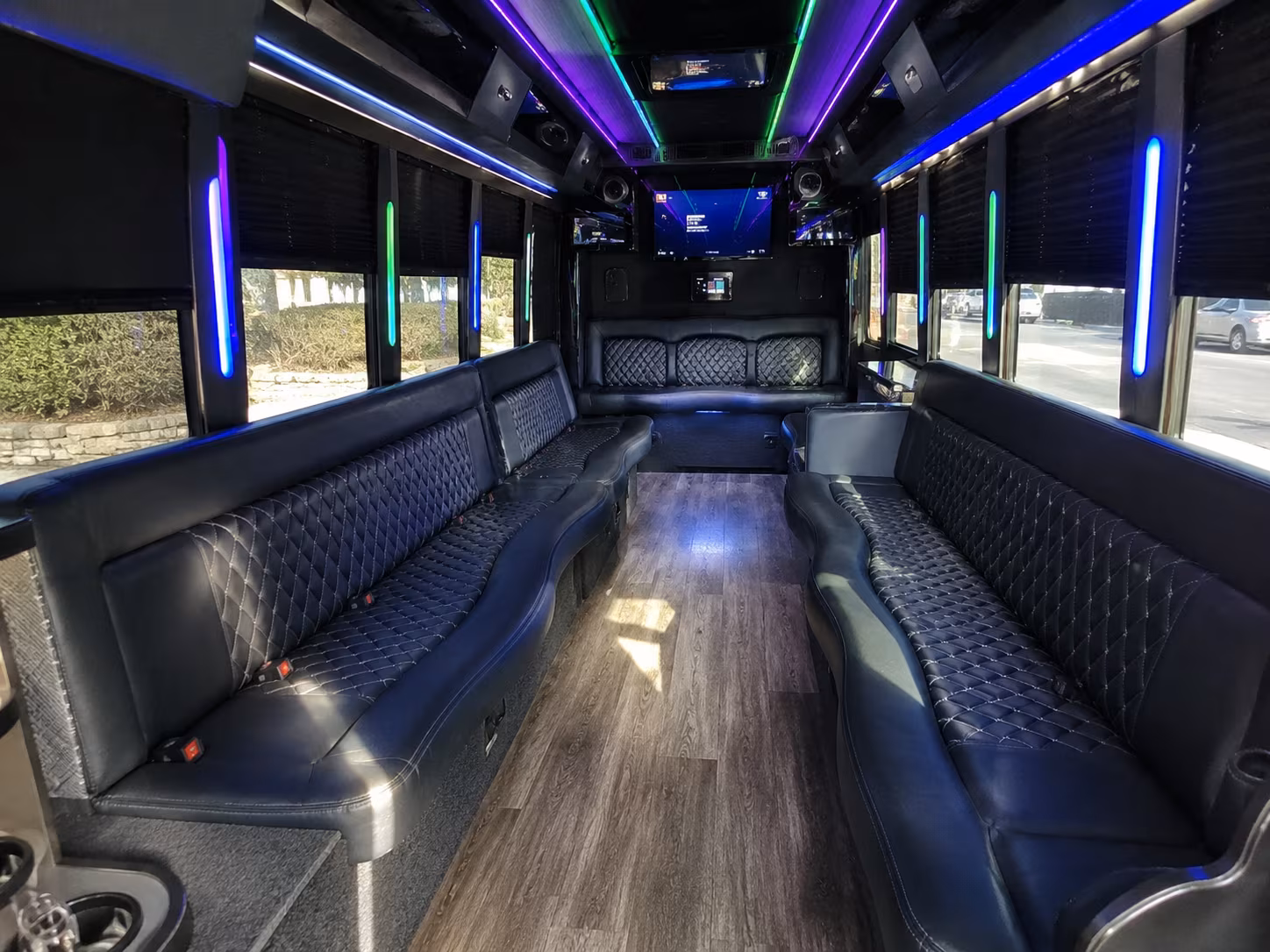 davie 15 passenger party bus interior